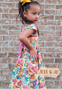 River Dress**NEW STYLE**(Nb-7/8) - Tie Back/Short Sleeve Version *Click to see Print Options*