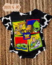 Load image into Gallery viewer, RTS Tee Romper Upcycle - Size 18/24m with Snaps
