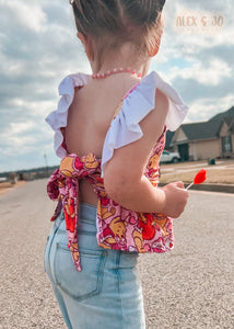 Ruffled Tie-Back Top(0-3m-5/6)*Click to see print options*