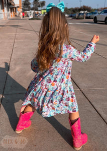 Long Sleeve Tiered Dresses (0-3m-9/10)*Click product to see print Options*