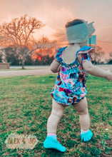 Load image into Gallery viewer, Grace Bubble Romper - short sleeve version w/ruffles(Nb-5/6) *Click to see print options*
